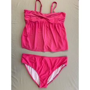 Thread Therapy 2pc Tankini  Pink 3XL Good‎ Cond Adj Strap